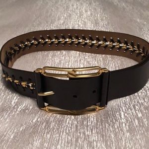 Michael Kors Collection Brown Leather Belt XS